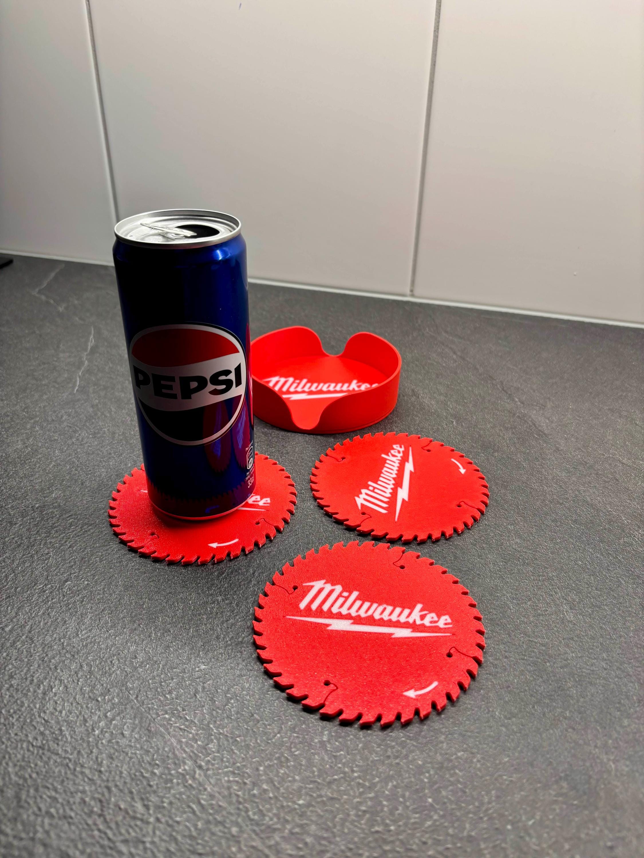 Coaster Set & Holder 4-Piece