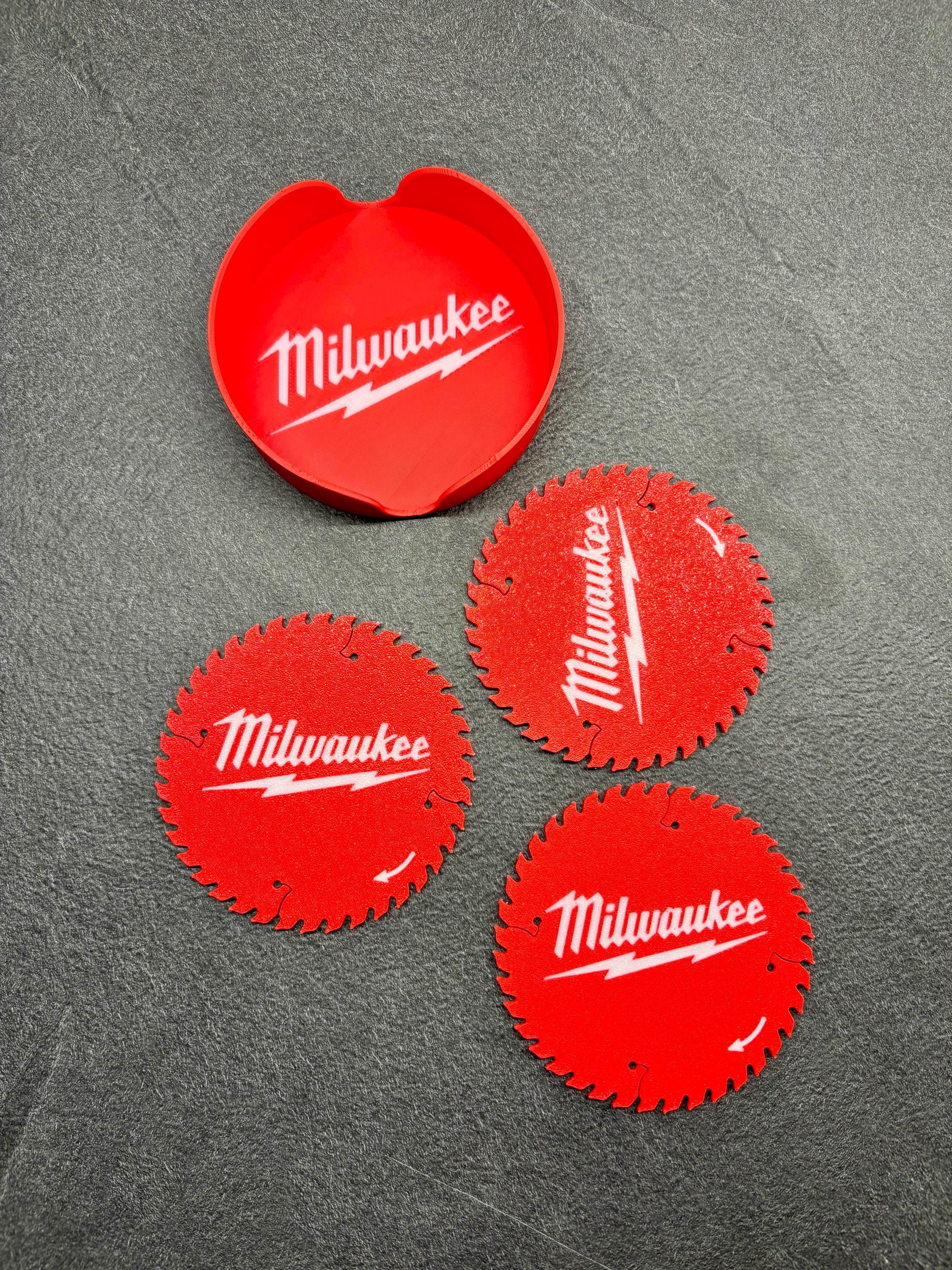 Coaster Set & Holder 4-Piece
